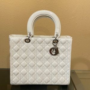 Brand new white patent leather bag